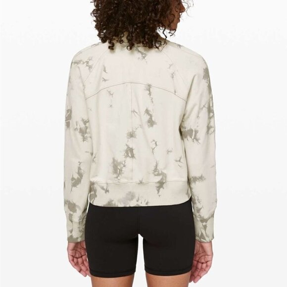 Lululemon Ready to Roll Crew Shibori Dove Grey Cement Grey sweatshirt sz Medium - Picture 6 of 13